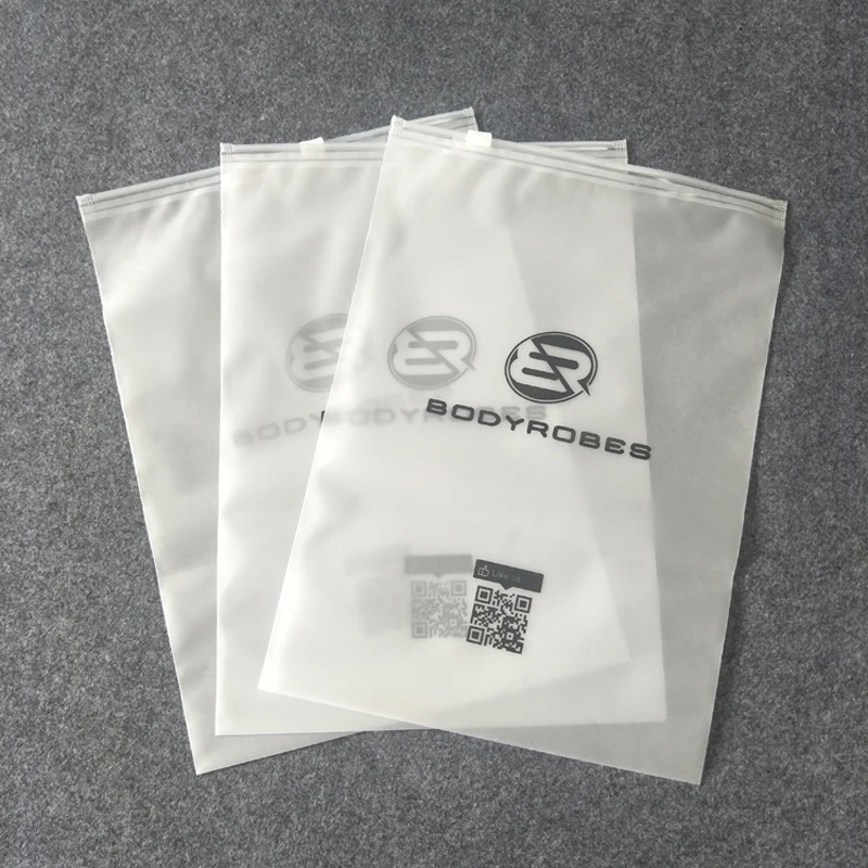 

Manufactured clothing storage bags plastic zipper bagLaminated Plastic Frosted zip lock bag with logos