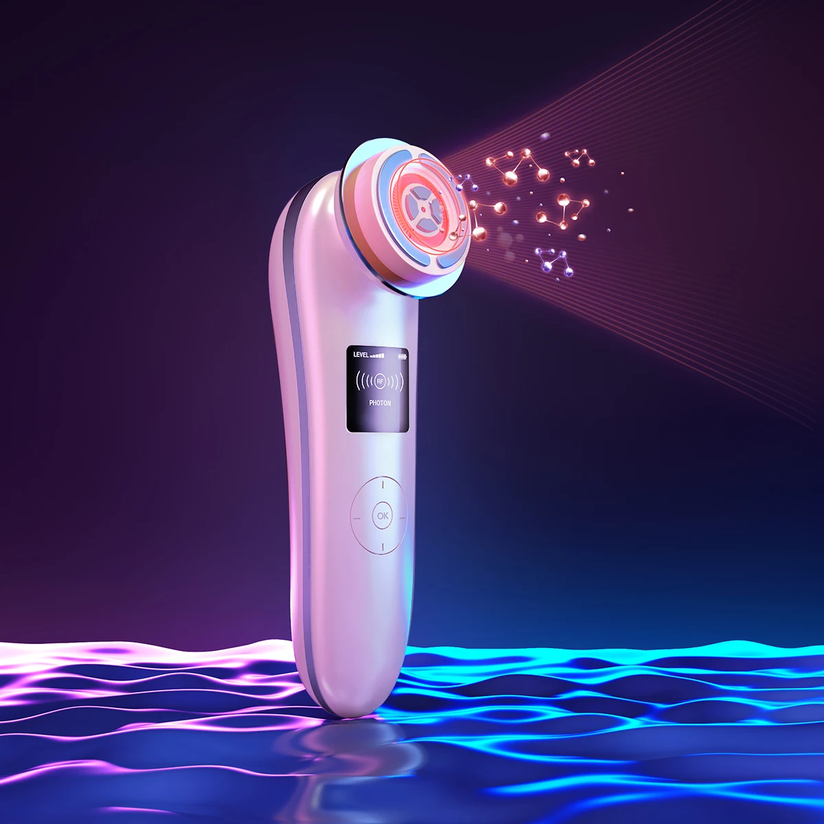 

9 in 1 multifunctional beauty tool LED photo therapy facial massager rf beauty instrument