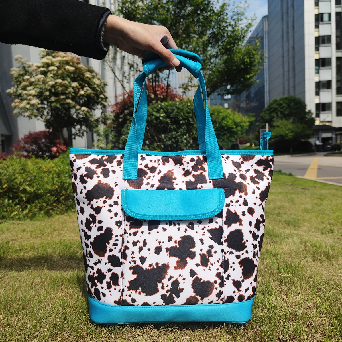 

Free Shipping Brown Cow Insulated Cooler Tote Bag Premium Quality Soft Sided Women Cooler Grocery Bag Travel Cooler for Food, Serape,leopard,cowhide etc.or as request.