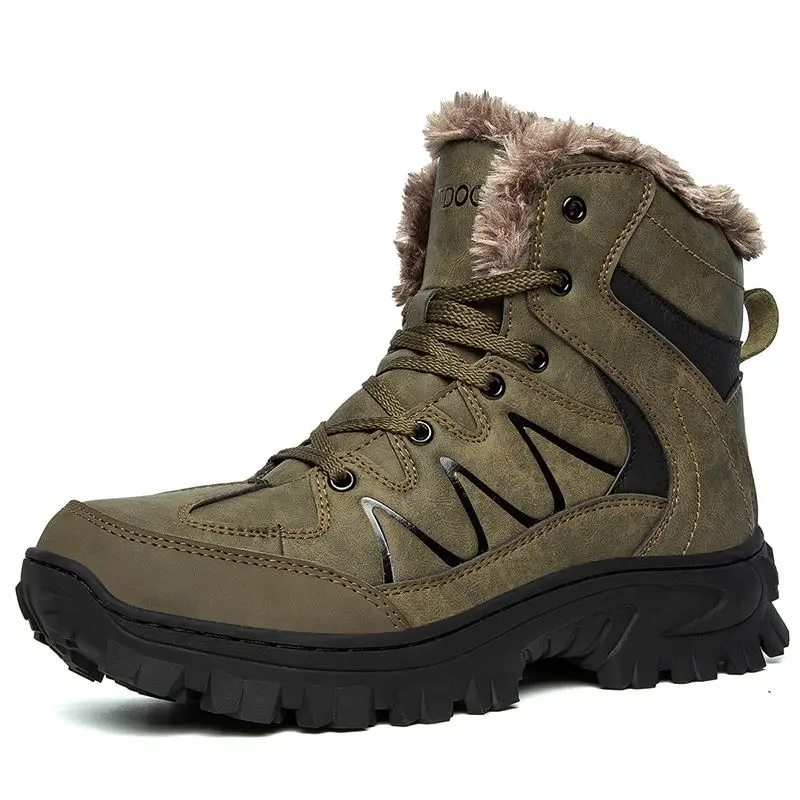 

Amazon Big Size 48 Outdoor Shoes Hiking Boots Warm Fur Cat Shoe for Men Women Shoes High Cut Microfiber Leather Waterproof, Optional