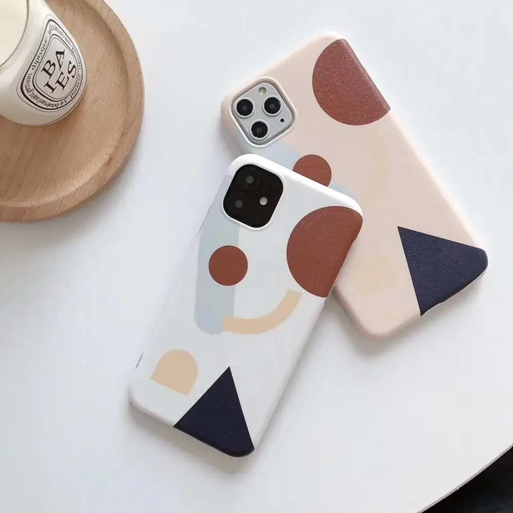 

2021 new geometric pattern mobile phone case frosted mobile phone case suitable for iPhone 11/11 pro max, Pictures