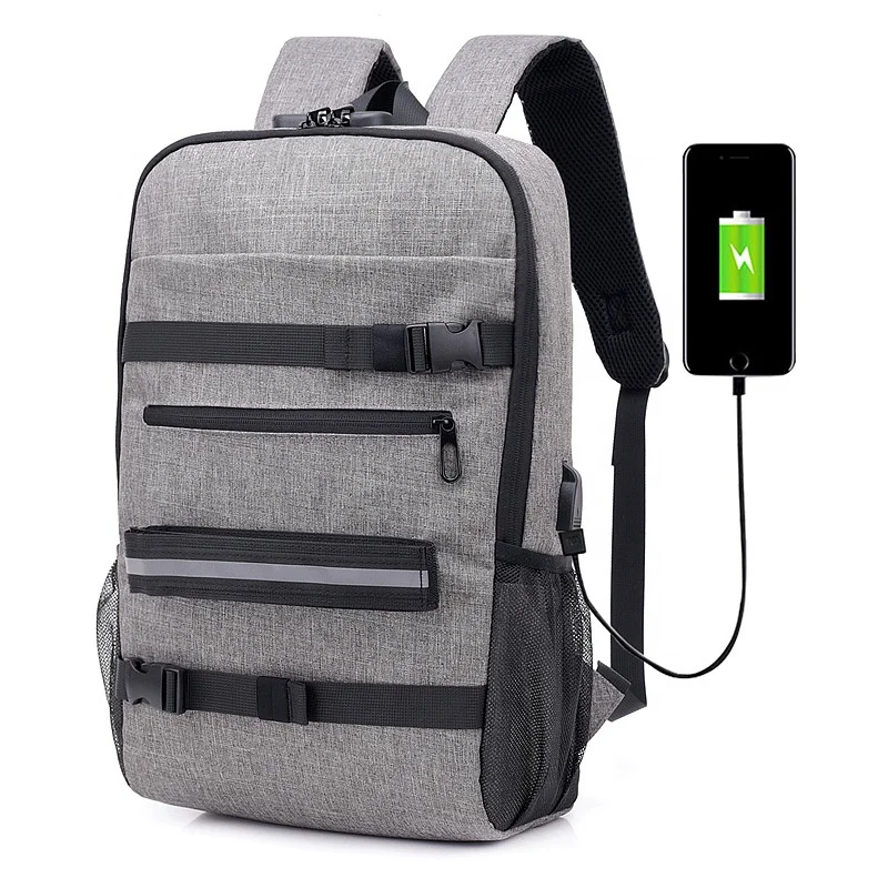 

Amazon Hot Selling Wholesale Travel Camping Bag USB Recharge Outdoor Custom Backpack With Skateboard Holder