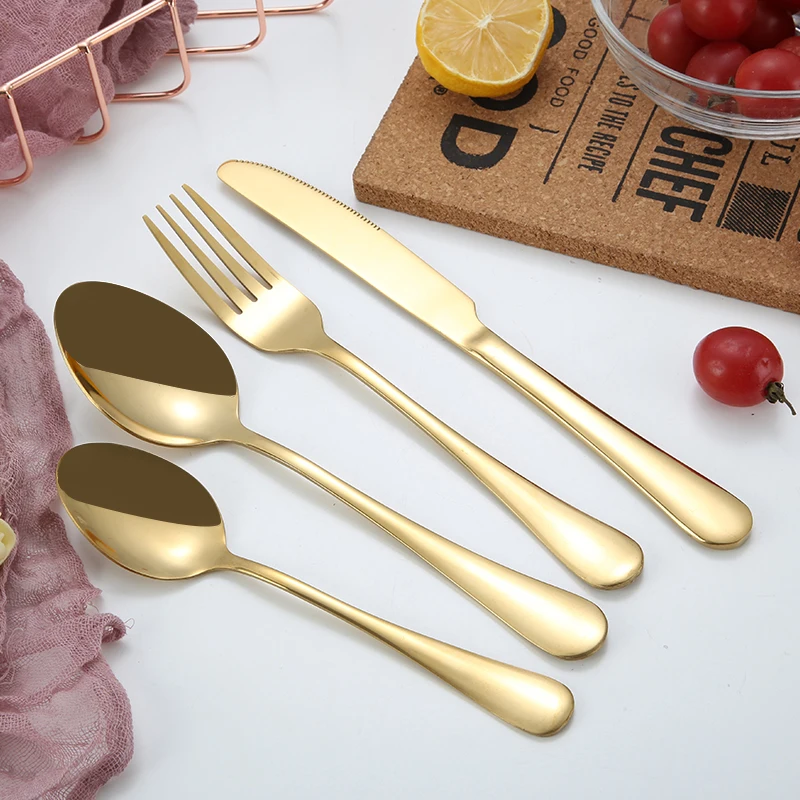 

ZHUANYICHENG Classic Silverware 4 Pieces Flatware Stainless Steel Economical Cutlery Set For Hotel Home