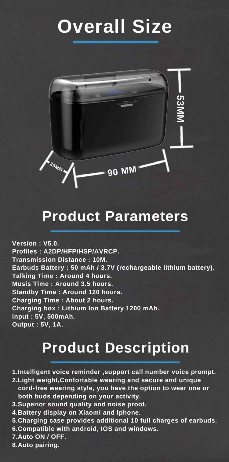 Headphones Blue Tooth Sport I 9 Tws Wireless In Ear Earphones Blue Tooth Headset - ANKUX.COM