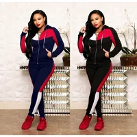 

OG5075 women bodycon pants and patch long sleeve top 2 piece set