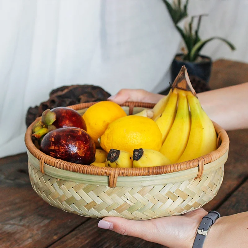 

Bamboo Storage Basket Eco Material Origin Type Fruits Storage