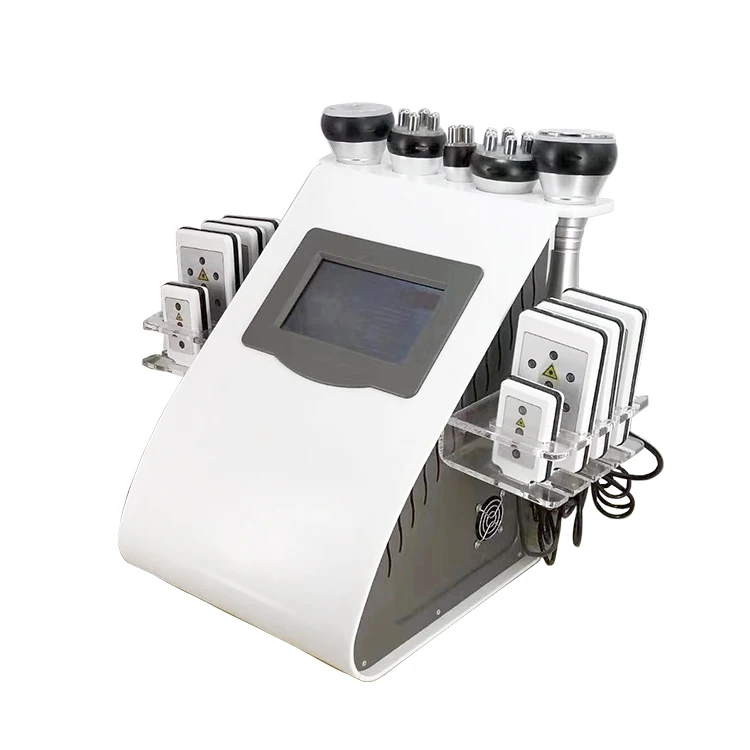 

2021 New Portable 6 in1 RF Cavitation and Radio Frequency S Shape Savitation Machine With Cavitation Gel Slimming