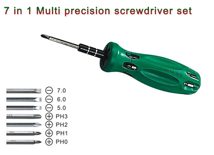 Multi-used Head Screwdriver 7 in 1 Cross Head Screwdriver electronics repair tools