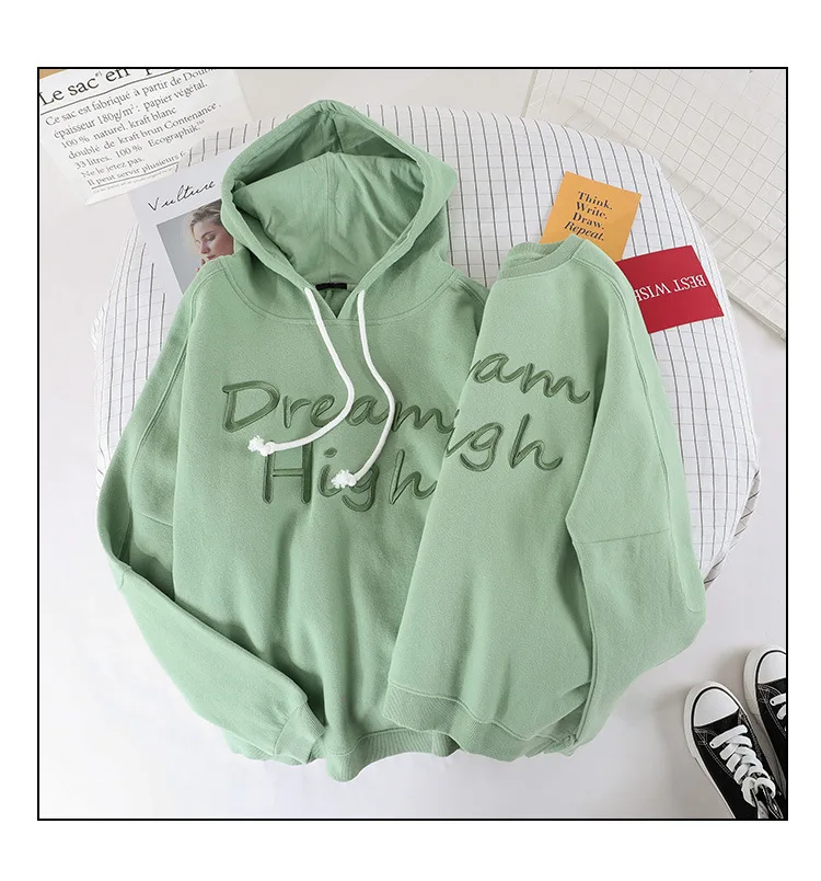 

Hot Wholesale Fashion Ladies Girls Women's Embroidery Casual Oversized Hoodie