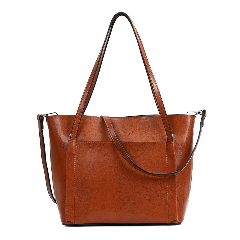 

Trendy designer vintage tote bag multi colors women bag leather handbag