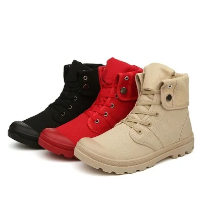 

Men's Causal Boots 2021 Autumn New High-top Men's Sneakers Solid Color Men's Fashion Canvas Boots