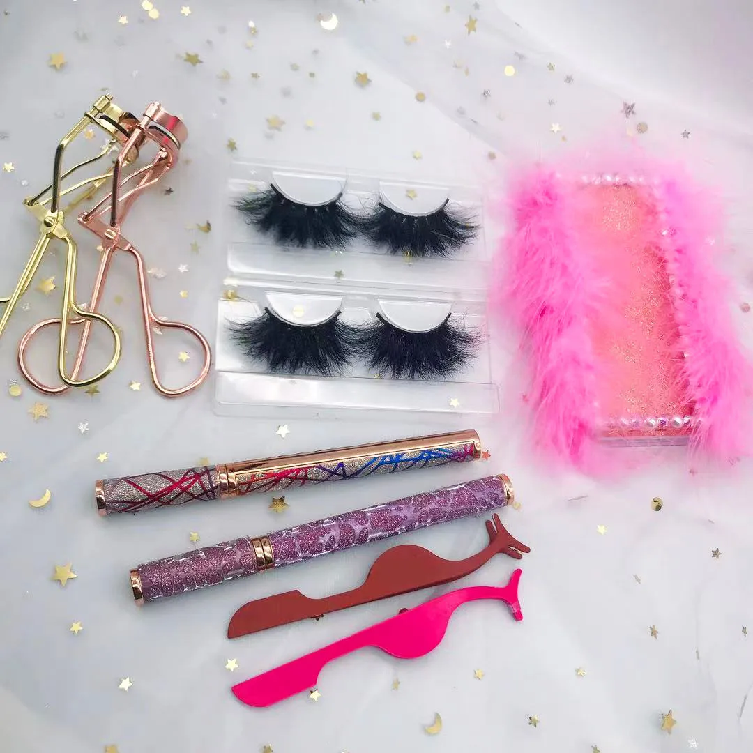 

high quality 3d real mink eyelashes 25mm mink strip eyelashes with oem packaging