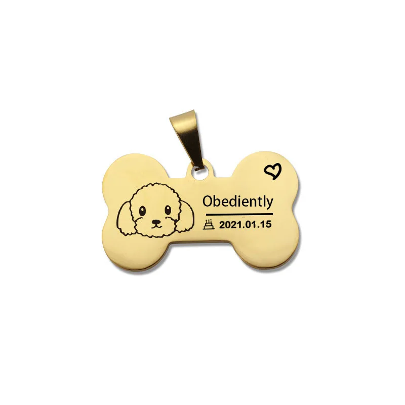 

Hot selling pure copper material wear-resistant customized personality dog pet identity tag to prevent loss