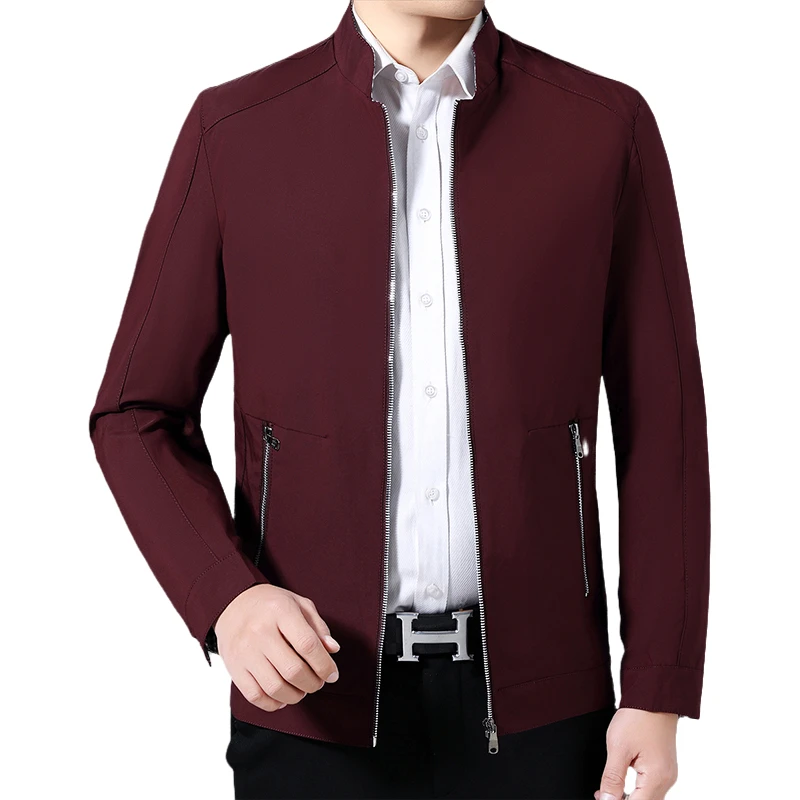 

Wholesale Cheap Spring Autumn Fashion Business Casual Zipper Stand Collar Men's Jacket