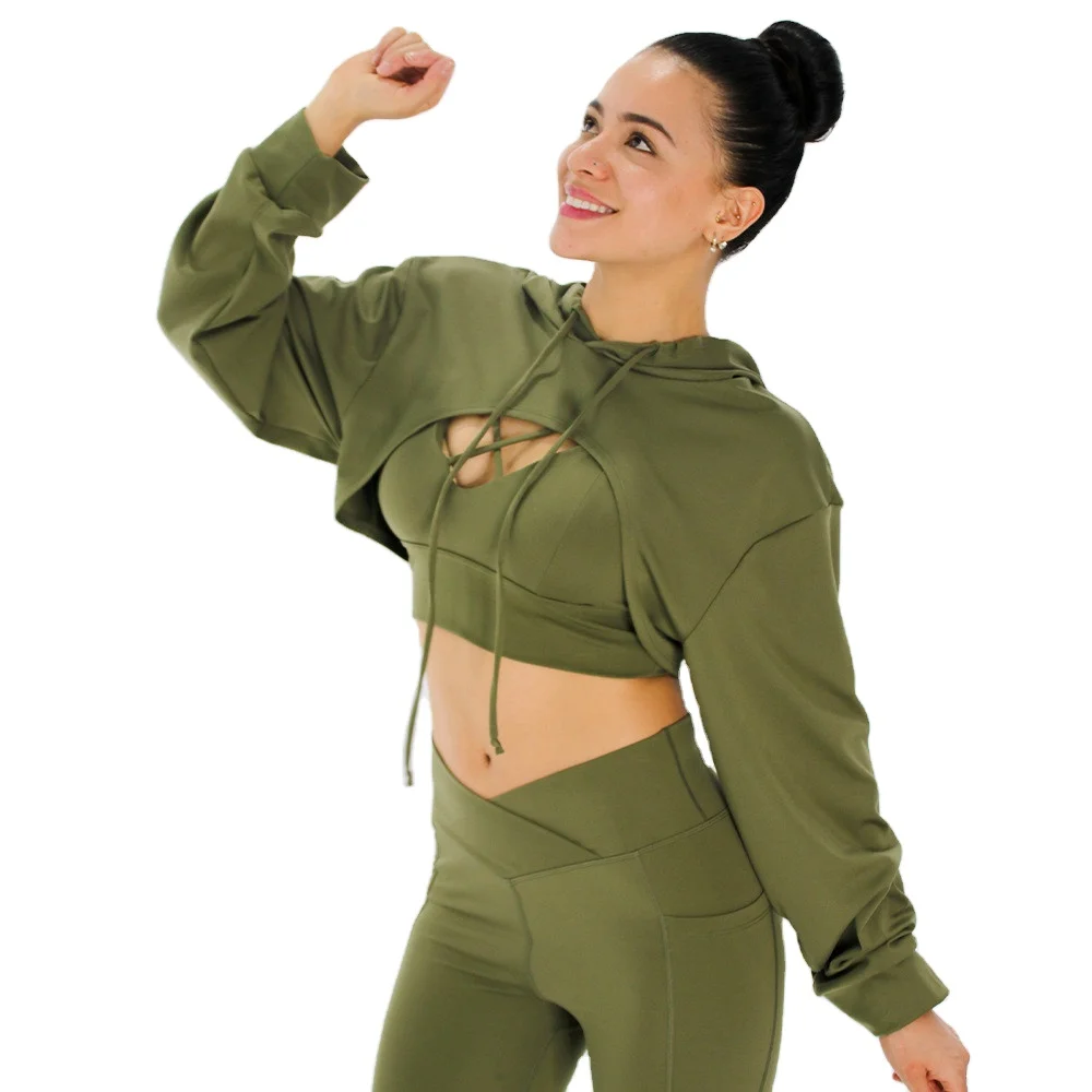 

Women's fitness suit running top quick drying 3 piece long sleeved blouse bra leggings yoga sweater sets, Multi, as pircture
