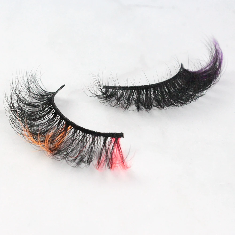 

2022 valentine's day colored eye lashes private logo custom boxes mink color lashes