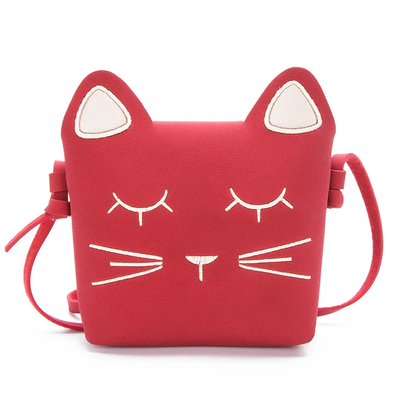 

free shipping Children's Coin Purse Baby Cat Mini Shoulder Bag Cute Princess Messenger Bags Faux Suede Small Bags for Kids Girl