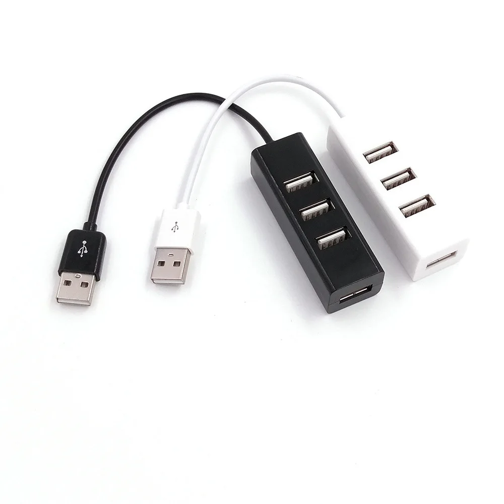 

High Quality Hi-Speed Factory Price Wholesale 4-Port Splitter Hub Adapter Mini USB 2.0 HUB For PC Computer Laptop, Black/white