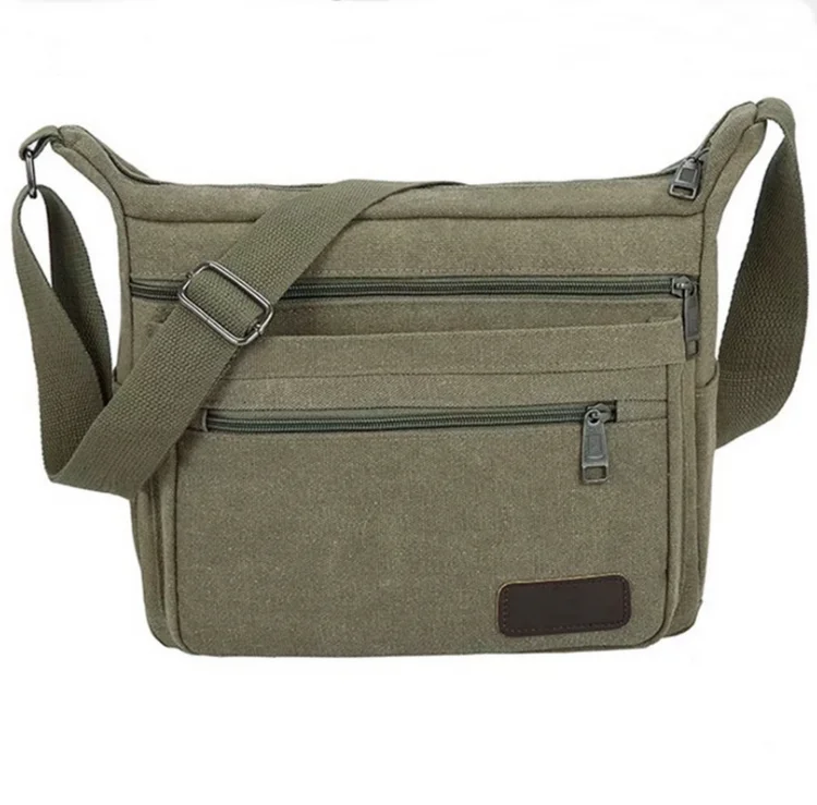 

Large capacity sports bag sling shoulder messenger bag gym sports bag with adjustable shoulder strap, Camouflage/army