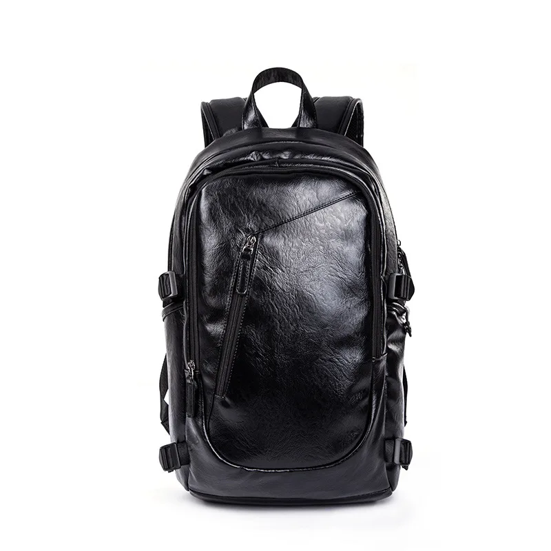 

Wholesale Large Leather Backpack Students School Backpack Bags Multifunction Travel Bags Backpack, Black