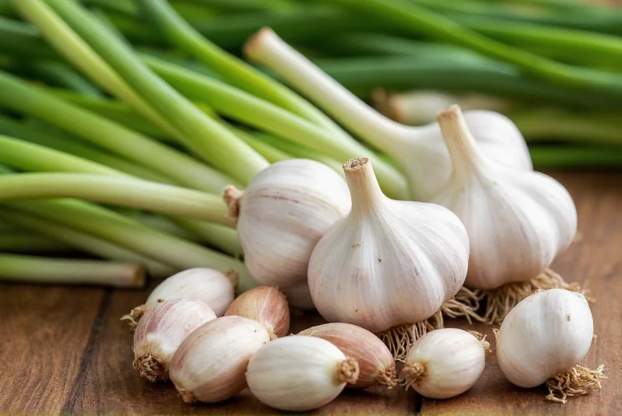 Selecting large, healthy garlic cloves for planting