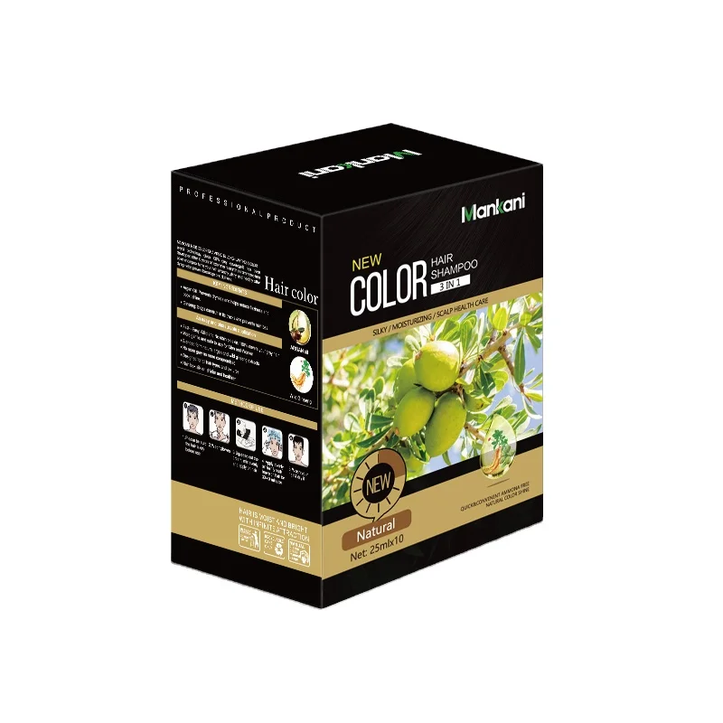 

herbal ginseng argan oil care fast 5 min dye white hair color shampoo black hair shampoo sachets long lasting oem odm