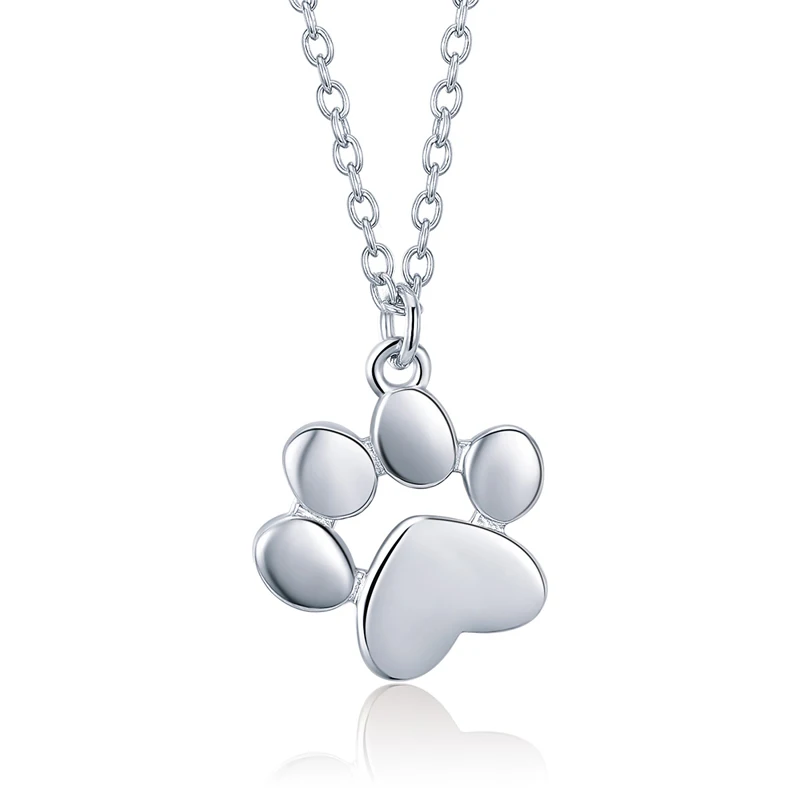 

2021 Fashion Animal Paw-shaped Necklace 925 Sterling Silver Chain Necklace For Women