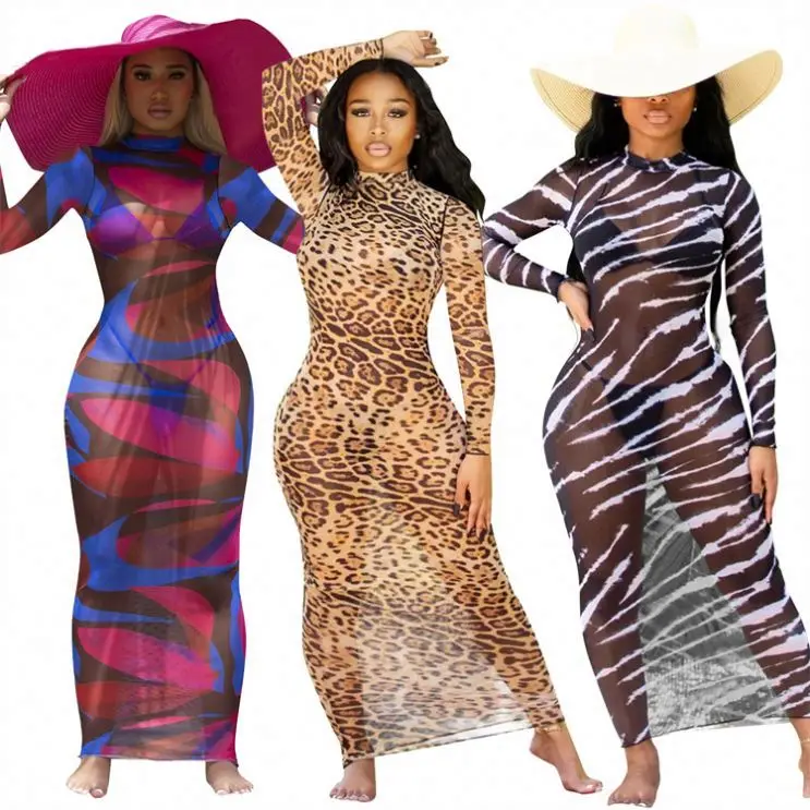 

ONLY Tulle Print Long Sleeve Casual Dresses 2021 Sun Dresses 2021 Women Kaftan Dress