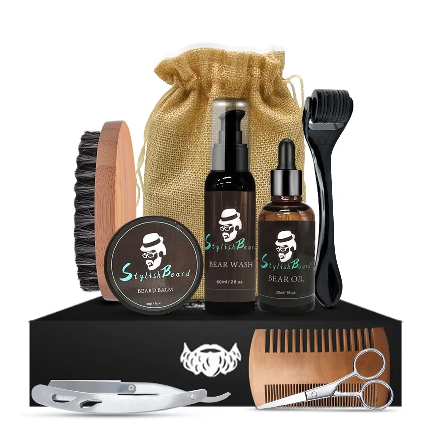 

The beard-grooming kit balm men's organic beard growth kit balm serum oil