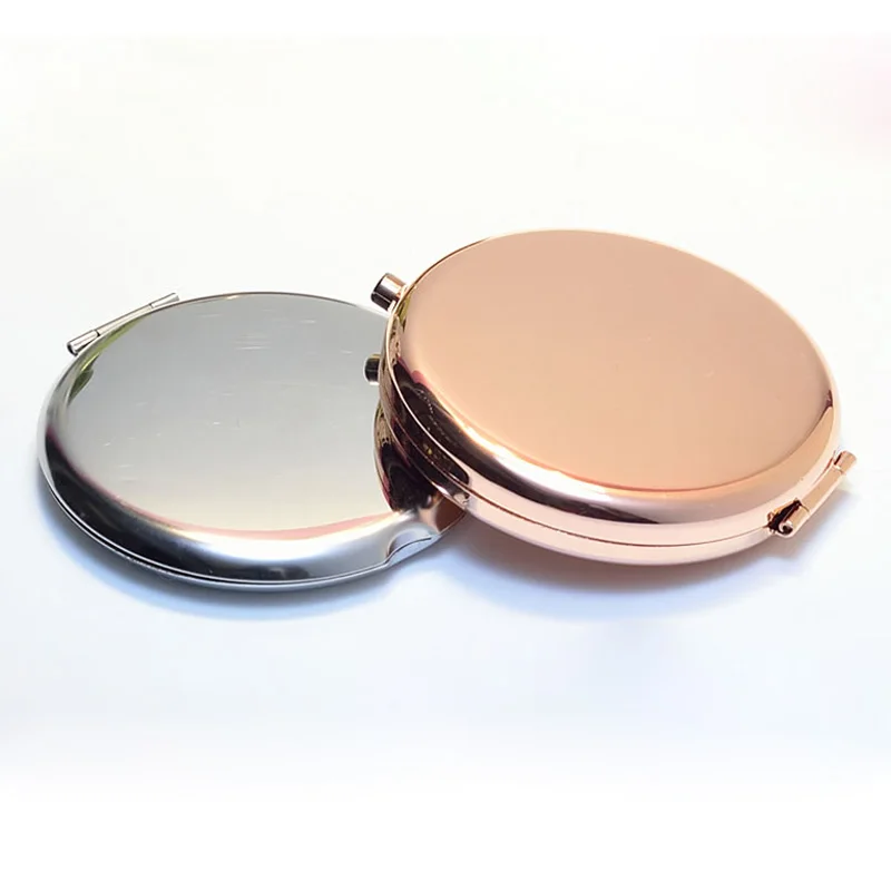 

Rose Gold  Sublimation Metal Pocket Mirror Custom Laser Logo, As the picture shows