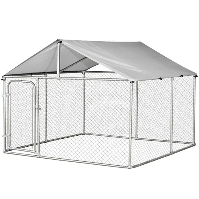 Galvanized Steel Frame Backyard Dog Kennel Cage,X-large,90