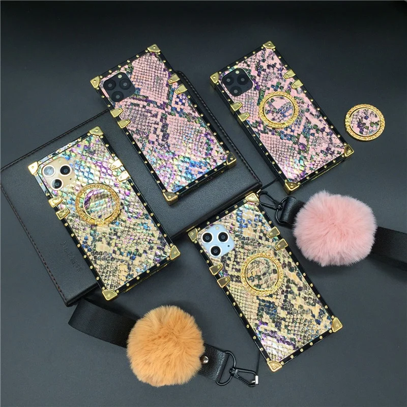 

Colorful Snake Skin Cover Square Phone Case for Samsung Galaxy A50 A70 A51 A71 A12 A22 A32 A42 A52 A72 A20E A10S A20 A31 M30 M51