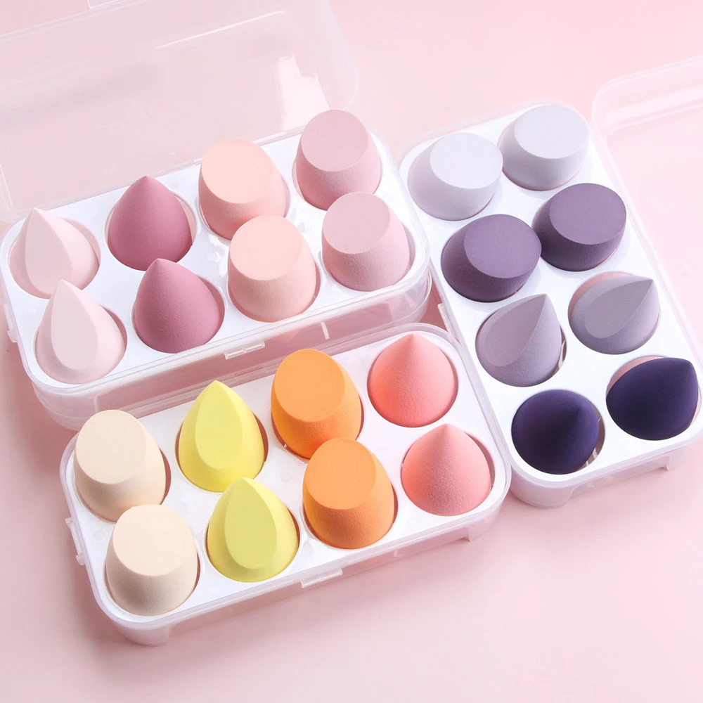 

Beaumaker 8pcs/box Blender Beauty Makeup Sponge Set Hydrophilic Polyurethane Super Soft Female Makeup Tools, Multiple colors