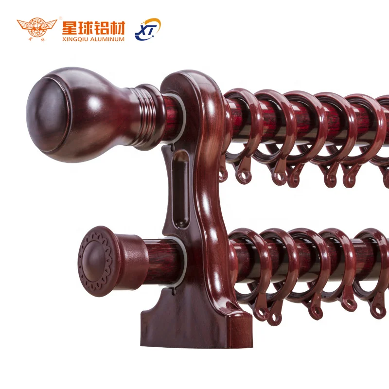 

China Factory High Quality Aluminium Curtain Poles Profile Customized Wood Grain Aluminum Curtain Rod Curtain Poles Profile, Silver, black, bronze, champagne, gray, golden yellow or customized.