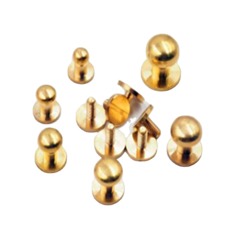 
4mm-10mm Solid Brass Screwback Sam Brown Button Stud For leather 