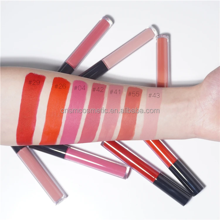 

RTS51 Wholesale Vegan Velvet Matte Liquid Lipstick Private Labels Waterproof Long Lasting Sexy Lip Makeup Cosmetic, 7colors