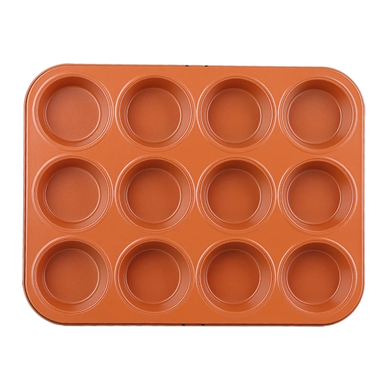 

Amazon Hot Sale Non-stick Muffin Cupcake Pan Baking Cake Molds Tins Tray Bakeware Set, Caramel