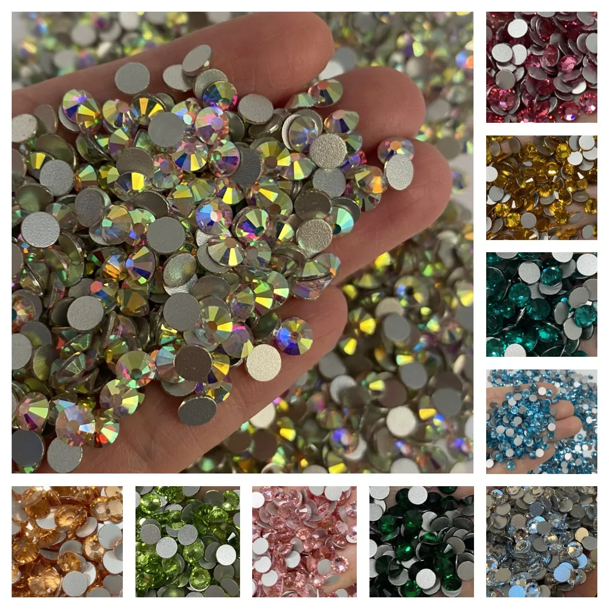 

Wholesale Factory Price Multi Sizes Colorful Crystal AB Rhinestones Nail Rhinestones Bulk For DIY Crafts