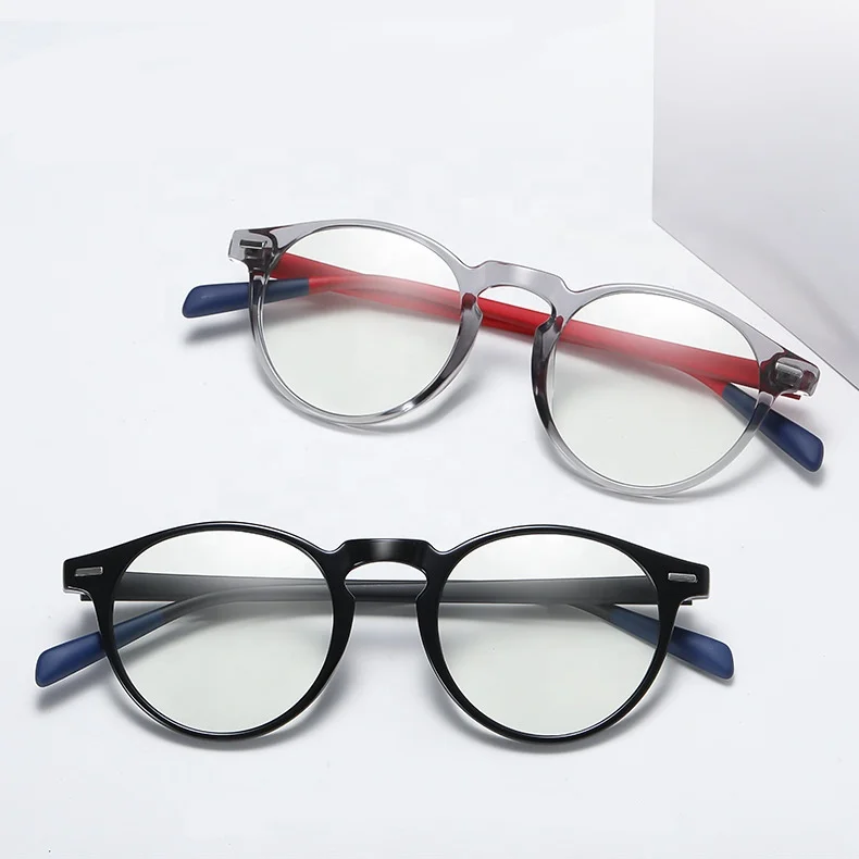 

Protect Eyesight TR90 Round Myopia Optical Eyeglasses Frames Anti Blue Ray Blocking Photochromic Glasses For Women Men, Same as photo