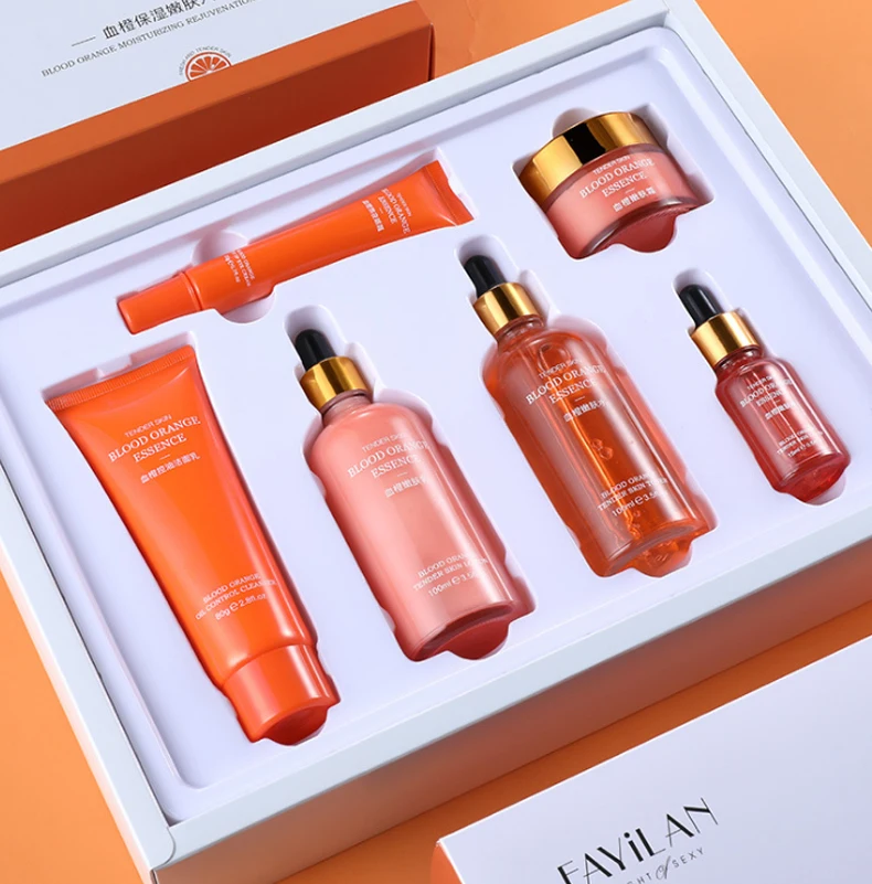 

Wholesale Private Llabel Natural Plants Grapefruit Facial Gift Set Cosmetic Kit Nourishing Deep Moisturizing Face Skin Care Set