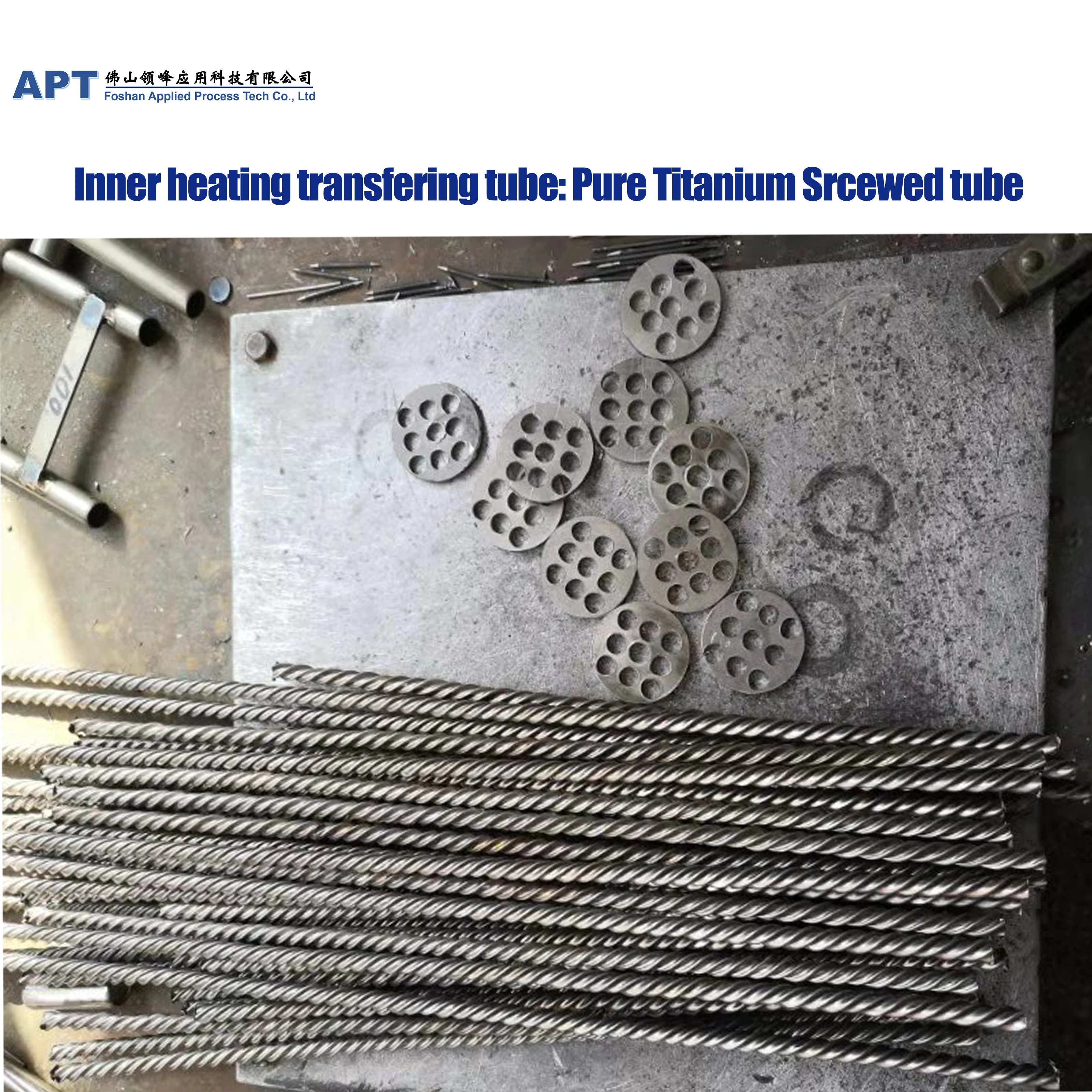 
APT tubes in shell water to water or air to water heat exchanger for waste heating recovery 