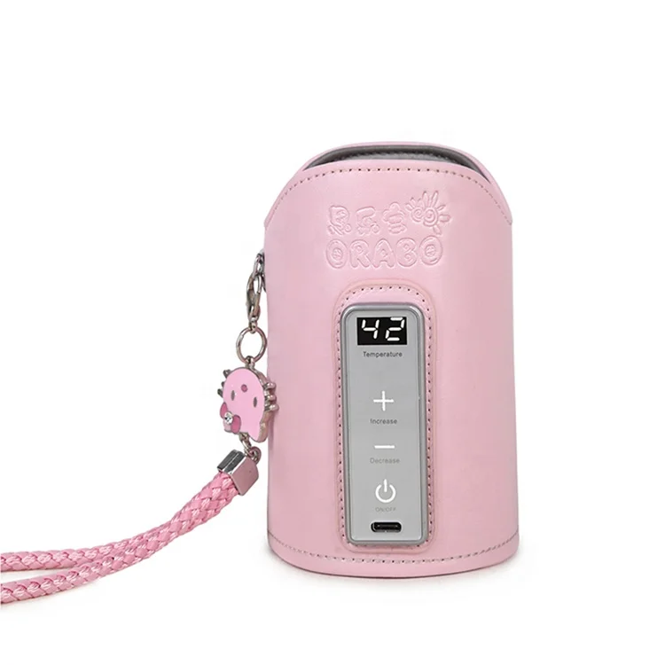

Promotional smart bottle thermostat milk jacket heating travel portable baby bottle instant milk powder box, Blue,pink