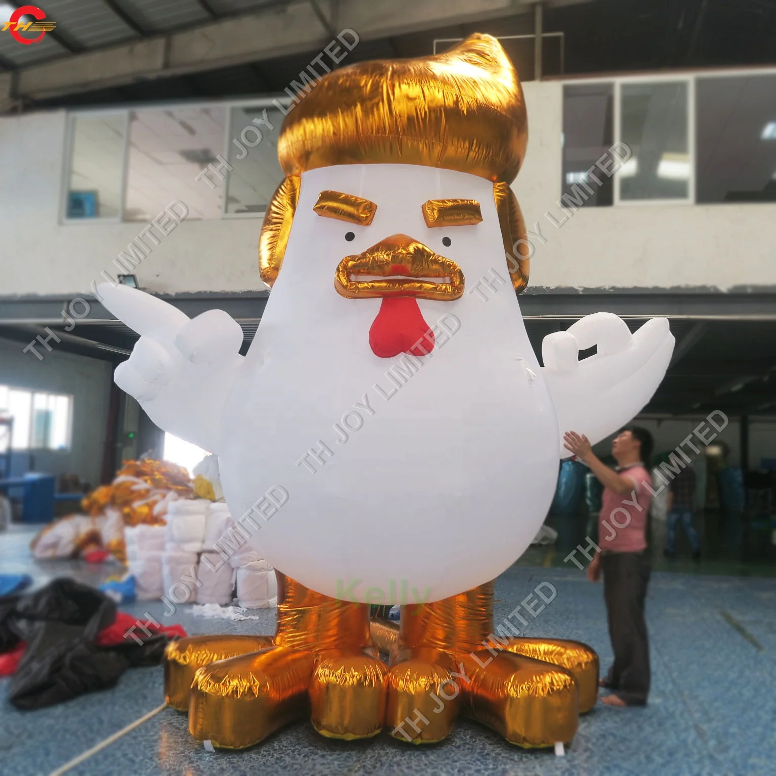 

4m 13ft high  inflatable Donald Trump chicken air balloon for sale, giant inflatable trump chicken models, Customized