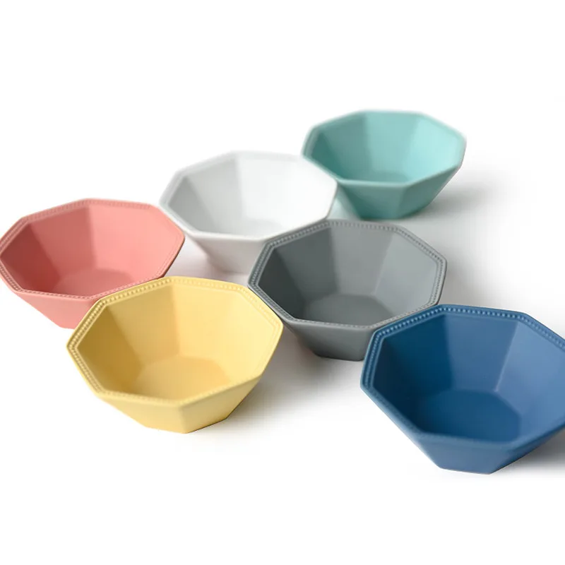 

Nordic style 5 inch Matte ceramic bowl multiple color solid ceramic salad bowl