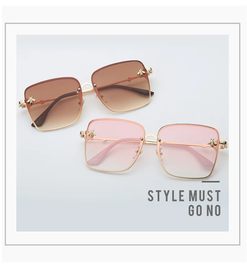 

Big Frame Gradient Shades Oversized Sunglasses Square Vintage Women Fashion UV400 Sun Glasses