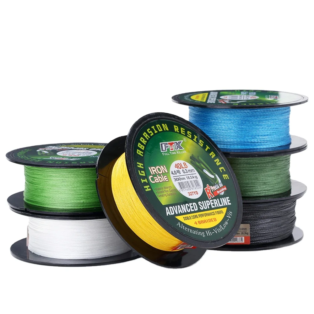 

FTK OEM Customized Ready Ship High Quality 300M 4 Strands Fishing PE Line Multifilament Wire 4X Braided Fishing Line