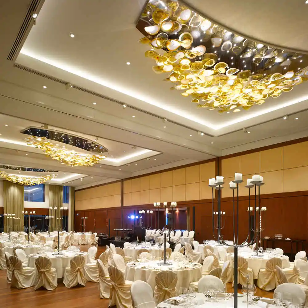 

Large hotel modern glass bridge chandelier