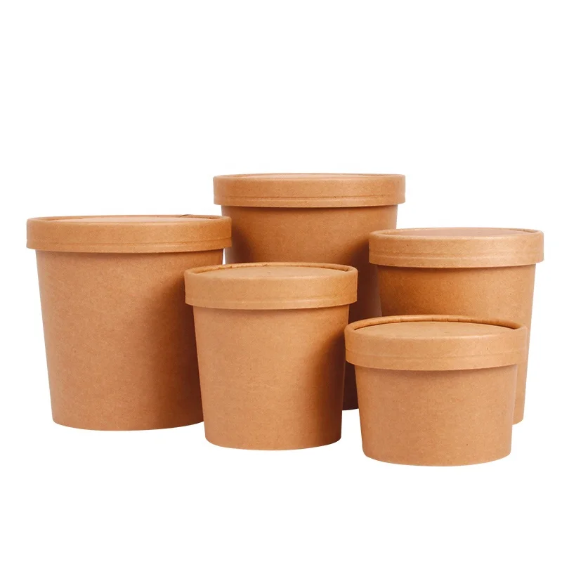 
32 oz chinese soup bowl with lid big volume disposable hot soup paper bowls 