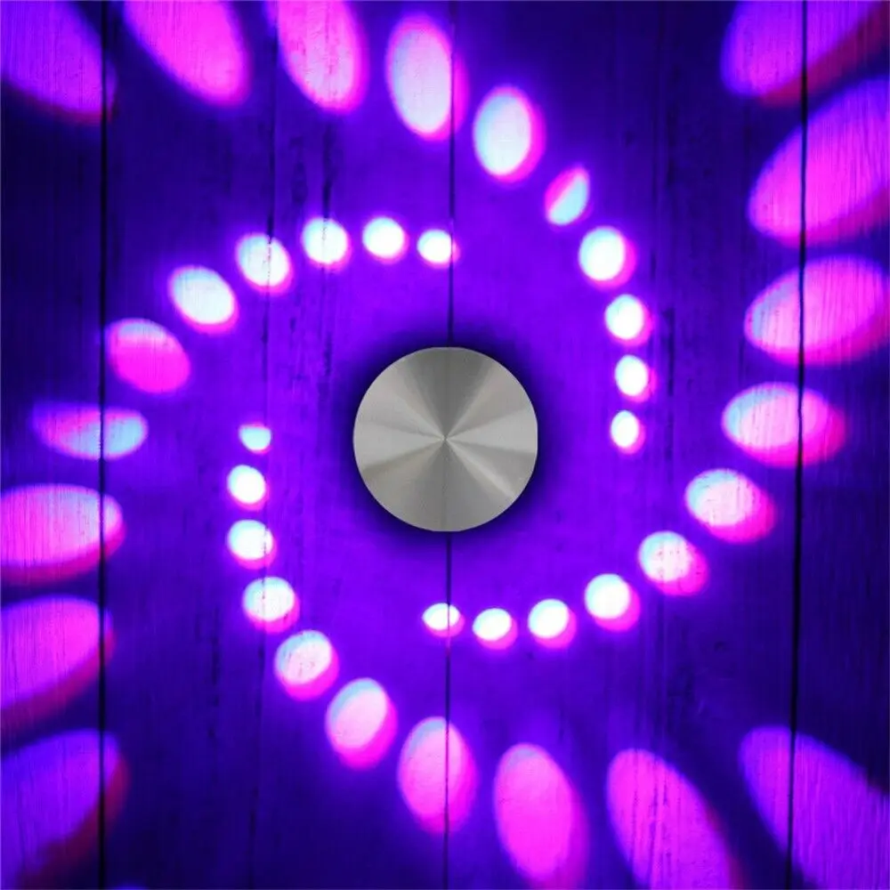 RGB Spiral Hole Effect LED Sconce Wall Lamp Light Fixture Colorful Wandlamp Remote Controller For Party Bar KTV Home Decoration