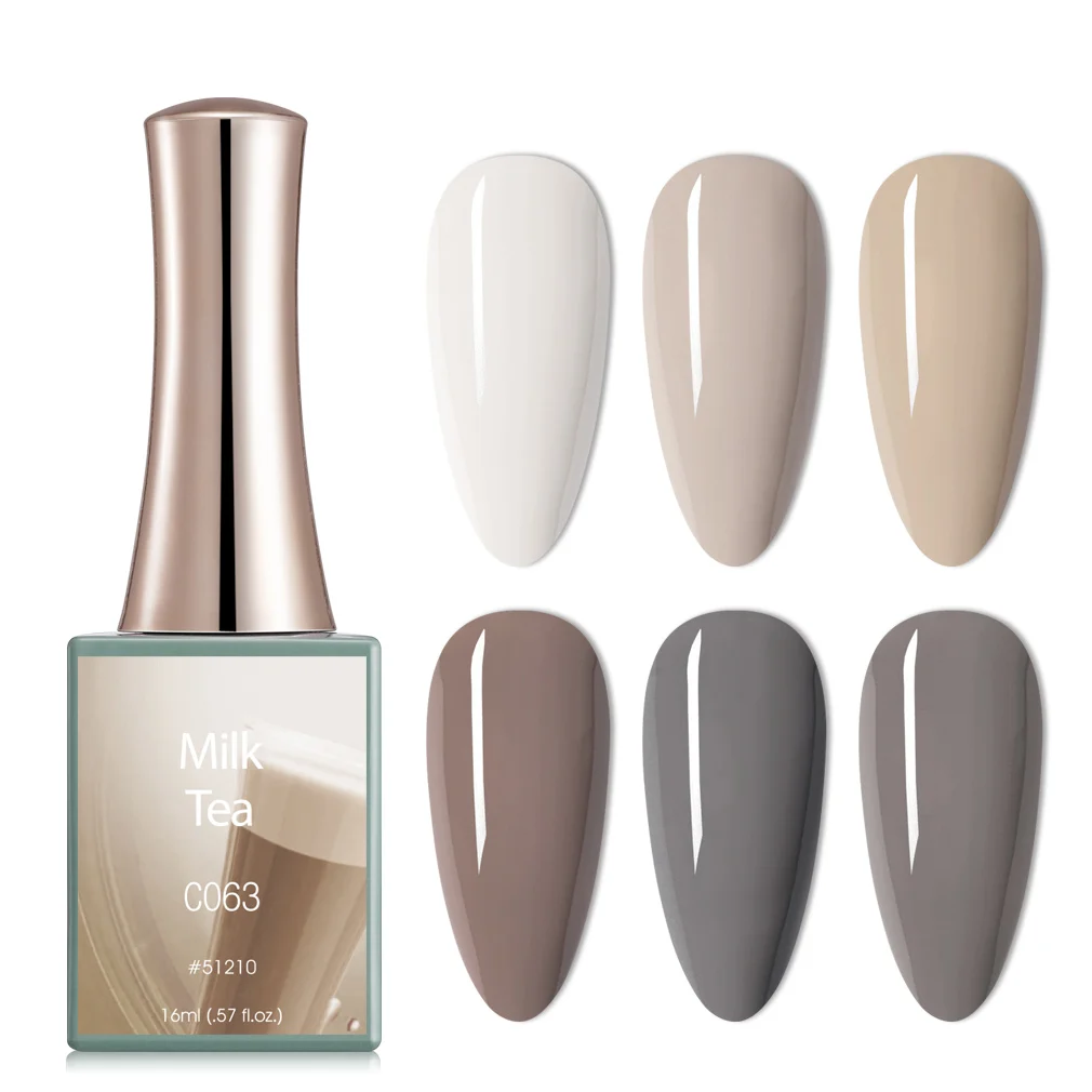 

CANNI New 16ml Milk Tea Color Series Gel Varnish 6 Colors Advanced Ash Series Nail Art Gel polish Soak Off Enamel UV Gel